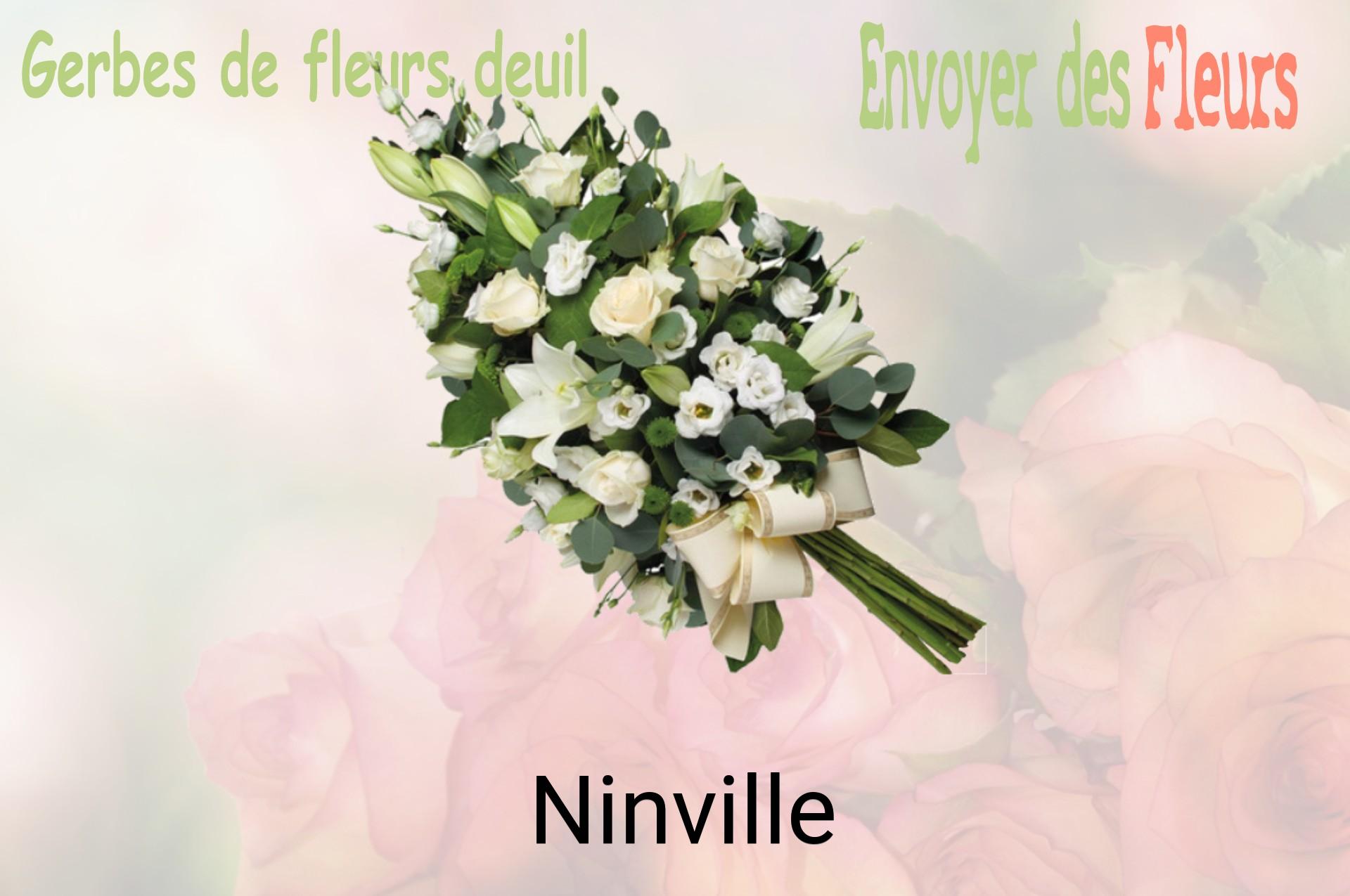 Gerbe de fleurs de deuil livrée à Ninville